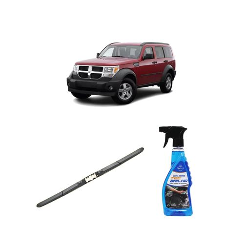 Kit Limpa Vidros Spray Tecbrilho 500mL Para-Brisa Tecbril + Palheta Totalclip Hybrid 19" Redux32 NITRO de 2006 a 2011