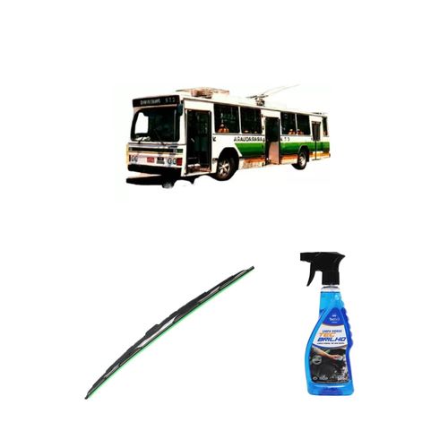 Kit Limpa Vidros Spray Tecbrilho 500mL Para-Brisa Tecbril + Palheta Totalclip Truck 28" Redux32 Mafersa TROLEBUS RODOVIÁRIO de 1986 em diante