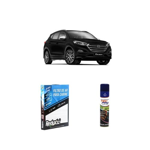 Kit filtro de cabine arc1213 Redux32 + limpa ar condicionado Tecbril para new tucson 2017 a 2021
