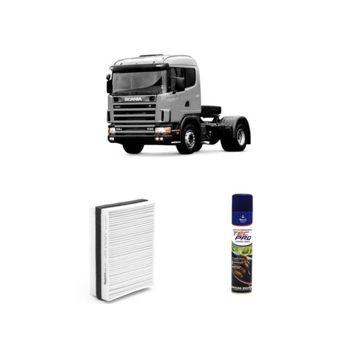 KIT FILTRO DE CABINE ARC011 + LIMPA AR CONDICIONADO SCANIA R114