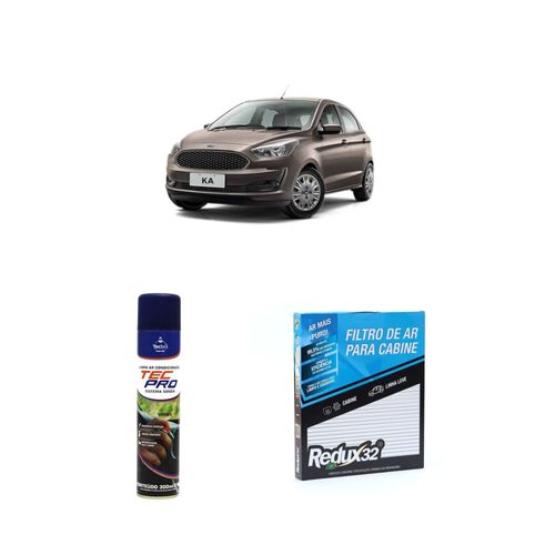 Kit filtro de cabine arc1086 + limpa ar condicionado novo ka 2014 a 2021