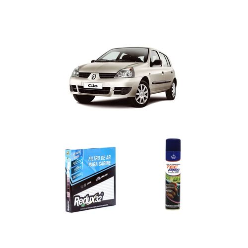 KIT FILTRO DE CABINE ARC101 + LIMPA AR CONDICIONADO CLIO 1998 A 2021