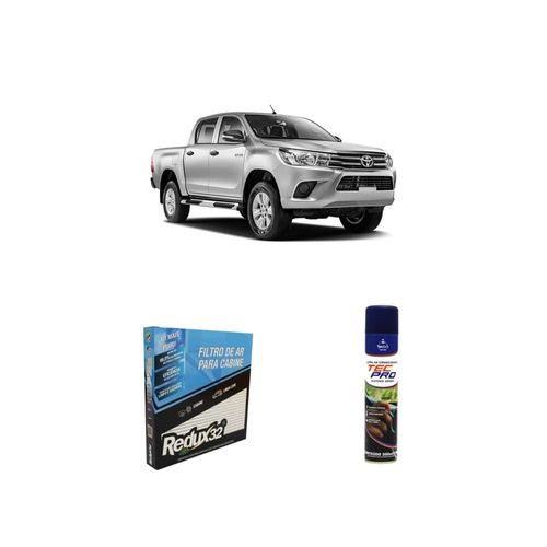 Kit filtro de cabine arc040 Redux32 + limpa ar condicionado Tecfil para hilux 2016 a 2021