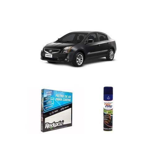 Kit filtro de cabine arc1157 + limpa ar condicionado sentra 2013 a 2015