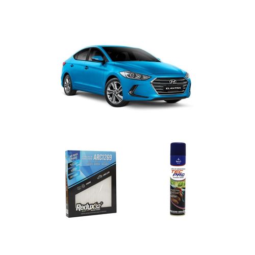 Kit filtro de cabine arc1269 Redux32 + limpa ar condicionado Tecfil para elantra 2017 a 2021
