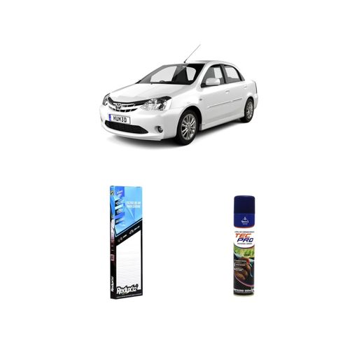 Kit filtro de cabine arc1158 + limpa ar condicionado etios 2012 a 2021