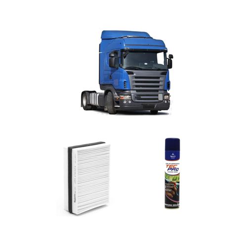 KIT FILTRO DE CABINE ARC011 + LIMPA AR CONDICIONADO SCANIA P114