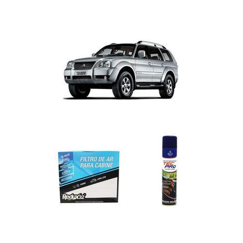 Kit filtro de cabine arc1059 + limpa ar condicionado pajero sport 2011 a 2021