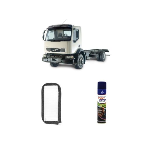 Kit filtro de cabine arc010010 Redux32 + limpa ar condicionado Tecbril para volvo vm 2003 a 2021