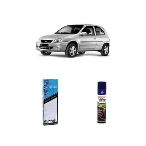 Kit filtro de cabine arc702 + limpa ar condicionado corsa classic 1997 a 2021