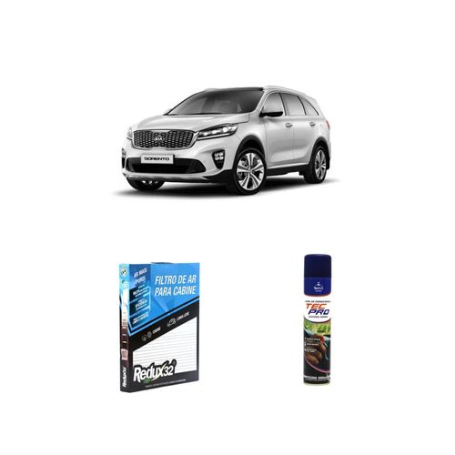 Kit filtro de cabine arc1218 Redux32 + limpa ar condicionado Tecfil para sorento 2016 a 2021