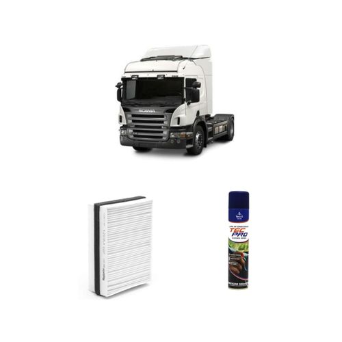 KIT FILTRO DE CABINE ARC011 + LIMPA AR CONDICIONADO SCANIA RT124
