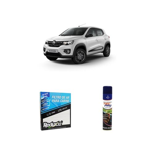 Kit filtro de cabine arc1237 + limpa ar condicionado kwid 2017 a 2021