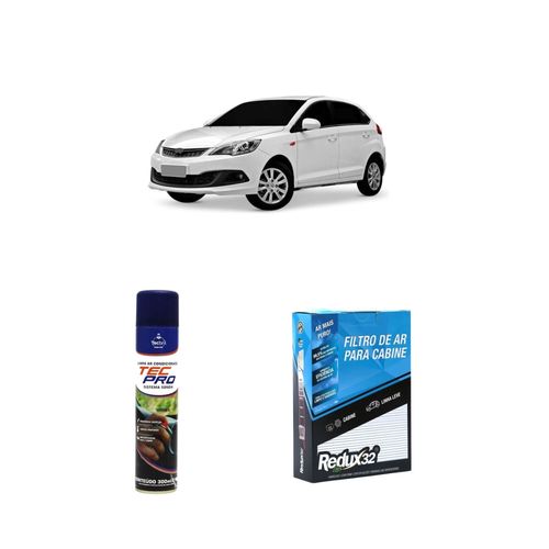 Kit filtro de cabine arc1176 + limpa ar condicionado chery celler 2013 a 2021