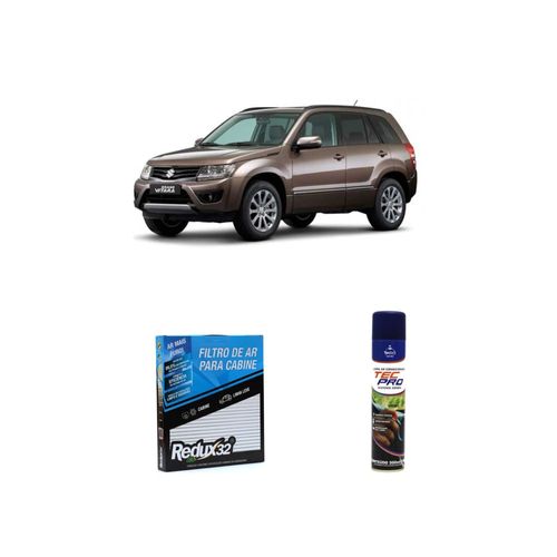 Kit filtro de cabine arc708 + limpa ar condicionado gran vitara 1998 a 2009
