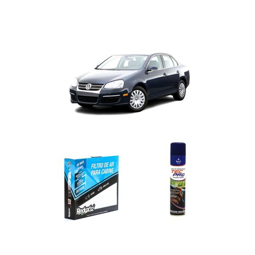 Kit de filtro de cabine arc308 Redux32 + limpa ar condicionado Tecbril para jetta 2005 a 2021