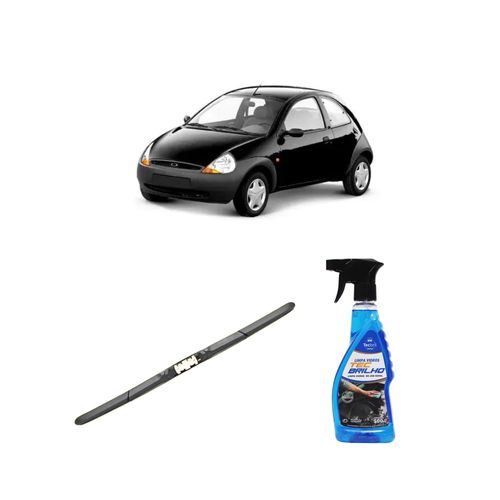 Kit Limpa Vidros Spray Tecbrilho 500mL Para-Brisa Tecbril + Palheta Totalclip Hybrid 19" Redux32 KA de 1997 a 2009