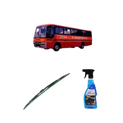 Kit Limpa Vidros Spray Tecbrilho 500mL Para-Brisa Tecbril + Palheta Totalclip Truck 28" Redux32 Marcopolo VIAGGIO GV de 1994 em diante