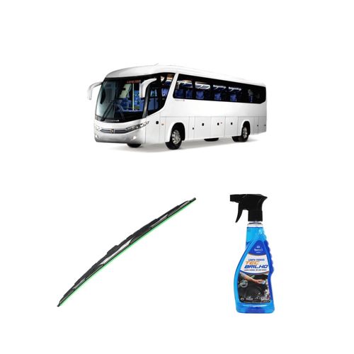 Kit Limpa Vidros Spray Tecbrilho 500mL Para-Brisa Tecbril + Palheta Totalclip Truck 28" Redux32 Marcopolo VIAGGIO 900/1050 BIPARTIDO de até 2022