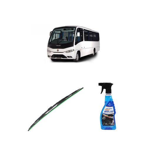 Kit Limpa Vidros Spray Tecbrilho 500mL Para-Brisa Tecbril + Palheta Totalclip Truck 28" Redux32 Marcopolo MICRO SÊNIOR C/ ESGUICHO de 2000 a 2006