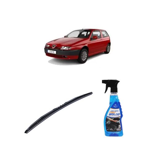 Kit Limpa Vidros Spray Tecbrilho 500mL Para-Brisa Tecbril + Palheta Totalclip Hybrid 21" Redux32 AlfaRomeo 145 de 1997 a 2001