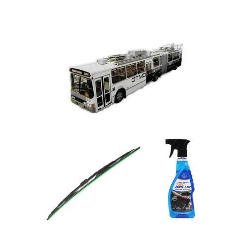 Kit Limpa Vidros Spray Tecbrilho 500mL Para-Brisa Tecbril + Palheta Totalclip Truck 28" Redux32 Cobrasma TROLEBUS CX 201 de 1986 em diante