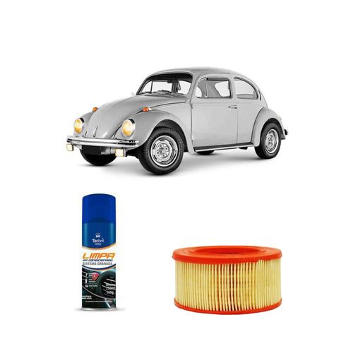 KIT FILTRO DE AR AR6193 TECFIL + LIMPA AR CONDICIONADO TECBRIL VOLKSWAGEN FUSCA 1200/1300/1500 1962 A 1986