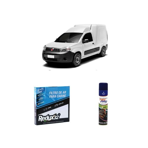Kit de filtro de cabine arc512 Redux32 + limpa ar condicionado Tecbril para fiorino 2014 a 2021