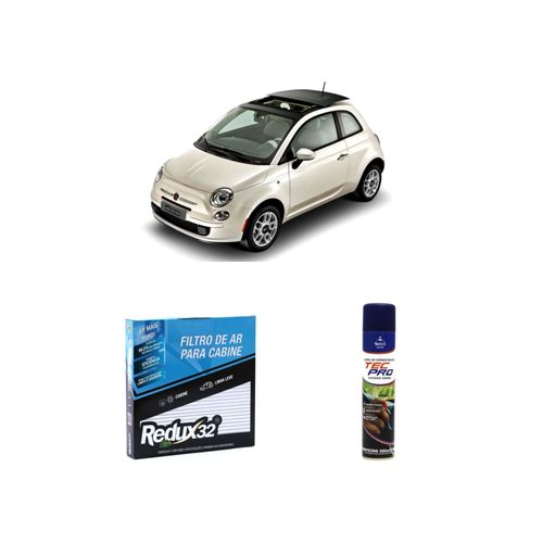 Kit de filtro de cabine arc512 Redux32 + limpa ar condicionado Tecbril para fiat 500