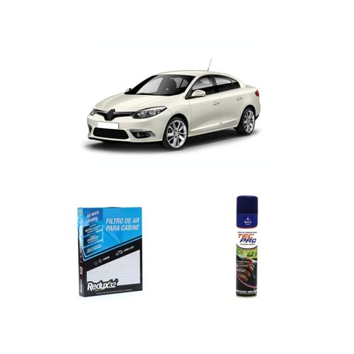Kit de filtro de cabine arc1079 Redux32 + limpa ar condicionado Tecbril para fluence 2011 a 2021