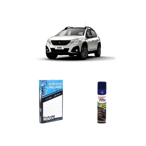 Kit de filtro de cabine arc1146 Redux32 + limpa ar condicionado Tecbril para peugeot 2008