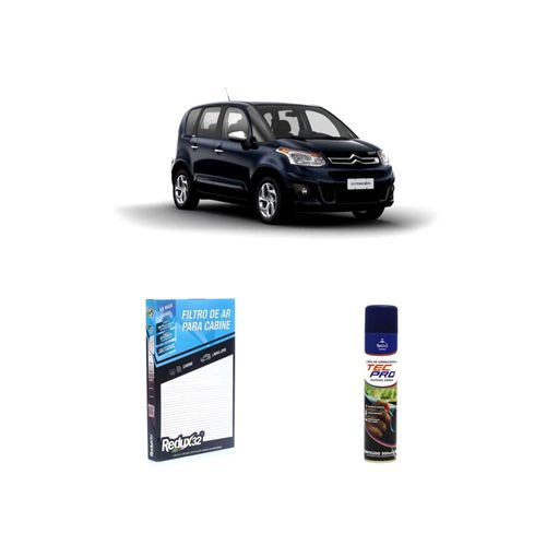 Kit de filtro de cabine arc1146 Redux32 + limpa ar condicionado Tecbril para citroen c3 picasso