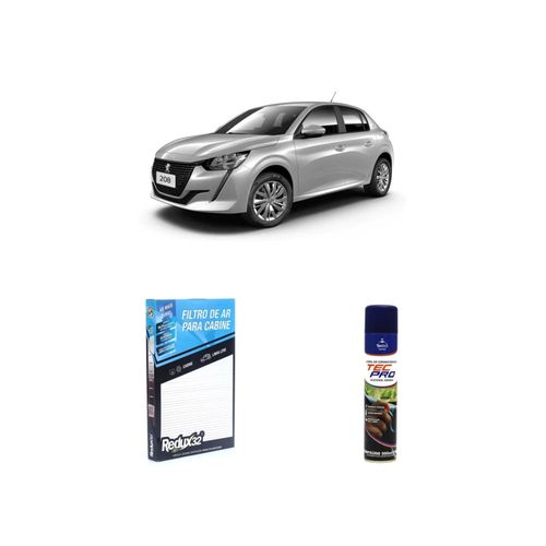 Kit de filtro de cabine arc1146 Redux32 + limpa ar condicionado Tecbril para peugeot 208