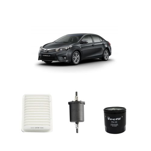 Kit filtros, ar do motor, combustível e óleo lubrificante Tecfil - Corolla 1.6 Flex 2021