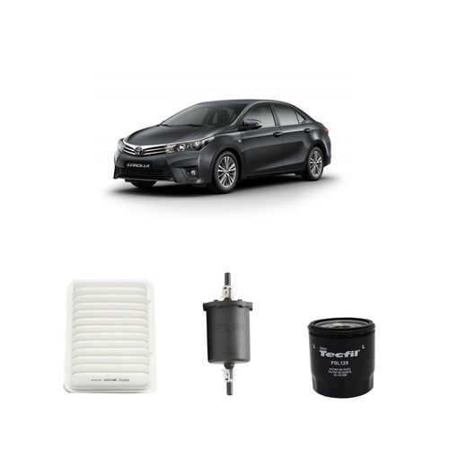 Kit filtros, ar do motor, combustível e óleo lubrificante Tecfil - Corolla 1.8 16v VVT-I Flex 2017