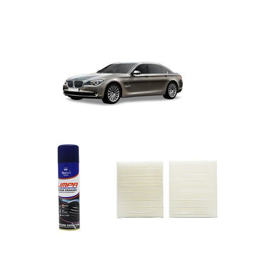 Kit Filtro De Cabine Acp529/9 Tecfil + Limpa Ar Condicionado Tecbril Bmw Série 7 760ci 2010 Em Diante