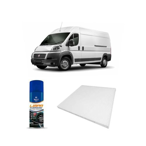 Kit Filtro De Cabine Acp014 Tecfil + Limpa Ar Condicionado Tecbril Fiat Ducato 2.3 2018 Em Diante