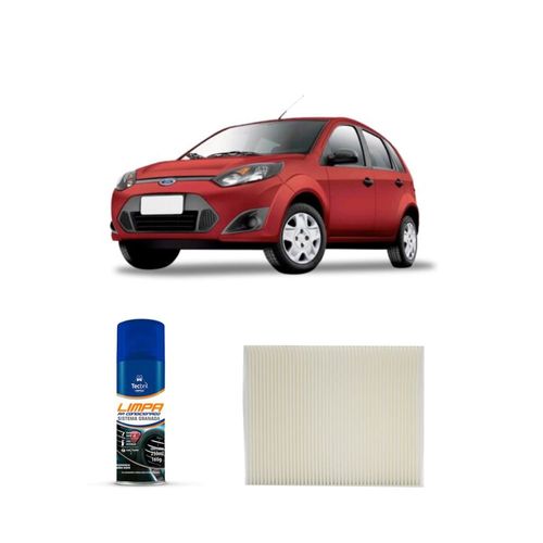 Kit filtro de cabine acp202 Tecfil + limpa ar condicionado Tecbril para ford fiesta 1.0 8v 2006 a 2014