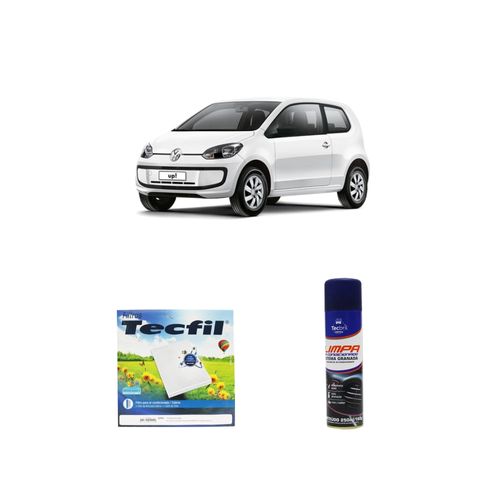 Kit Filtro De Cabine Acp367 Tecfil + Limpa Ar Condicionado Tecbril Volkswagen Up 1.0 12v Tsi 105cv 2015 Em Diante