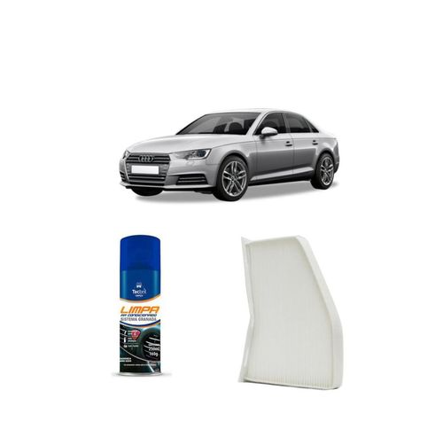 Kit Filtro De Cabine Acp309 Tecfil + Limpa Ar Condicionado Tecbril Audi A4 3.0 V6 30v 2001 A 2006