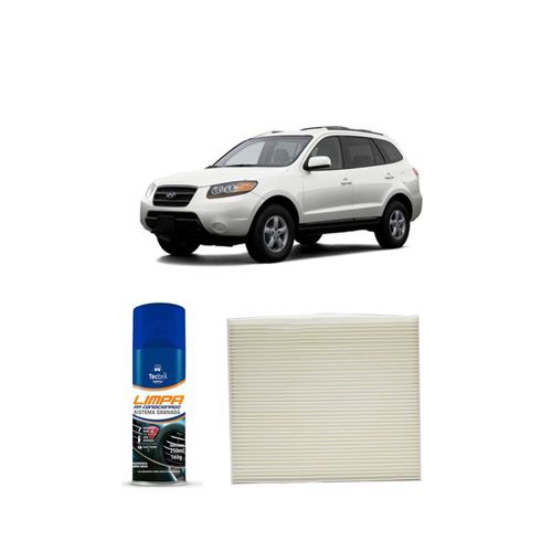 Kit Filtro De Cabine Acp974 Tecfil + Limpa Ar Condicionado Tecbril Hyundai Santa Fé 2.7 24v 2006 A 2011