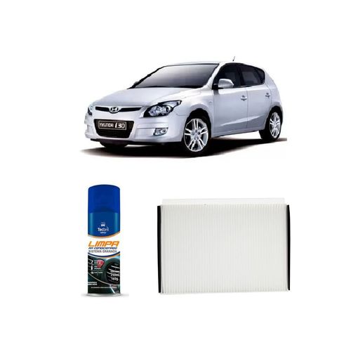Kit Filtro De Cabine Acp979 Tecfil + Limpa Ar Condicionado Tecbril Hyundai I30 2.0 16v 145cv 2008 Em Diante