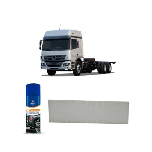 Kit Filtro De Cabine Acp973 Tecfil + Limpa Ar Condicionado Tecbril Mercedes Benz Atego 1315 Om 904 La 2006 A 2007