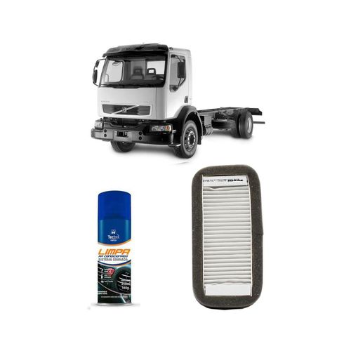 Kit Filtro De Cabine Acp947 Tecfil + Limpa Ar Condicionado Tecbril Volvo Vm23210 2004 Em Diante