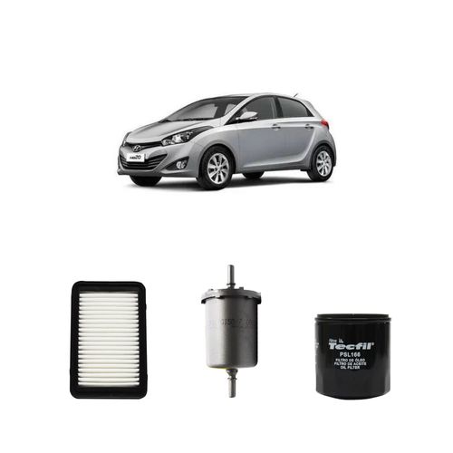Kit filtros, ar do motor, combustível e óleo lubrificante Tecfil - HB20 1.0 12v 3Cil 80cv Flex 2017