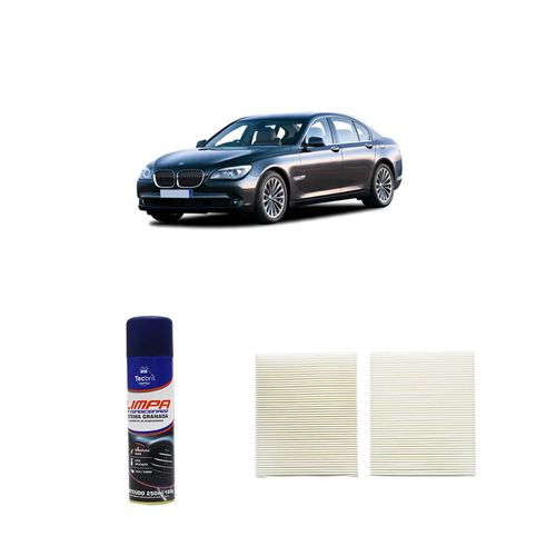 Kit Filtro De Cabine Acp529/9 Tecfil + Limpa Ar Condicionado Tecbril Bmw Série 7 750ci 2010 Em Diante