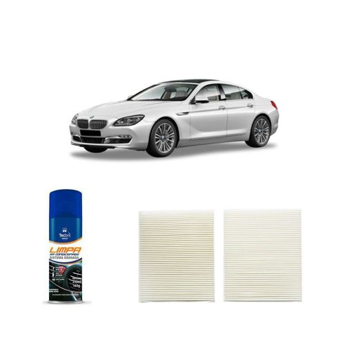 Kit Filtro De Cabine Acp529/9 Tecfil + Limpa Ar Condicionado Tecbril Bmw Série 6 650i 2012 Em Diante