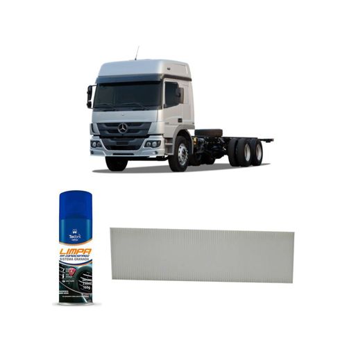 Kit Filtro De Cabine Acp973 Tecfil + Limpa Ar Condicionado Tecbril Mercedes Benz Atego 1518 Om 904 La 2005 A 2012