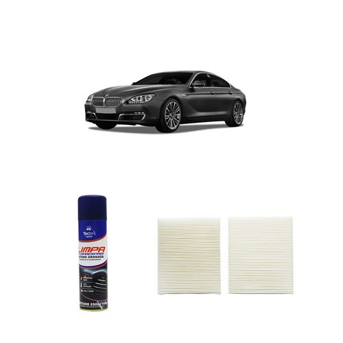 Kit Filtro De Cabine Acp529/9 Tecfil + Limpa Ar Condicionado Tecbril Bmw Série 6 640i 2013 Em Diante
