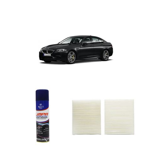 Kit Filtro De Cabine Acp529/9 Tecfil + Limpa Ar Condicionado Tecbril Bmw Série M M5 2013 Em Diante